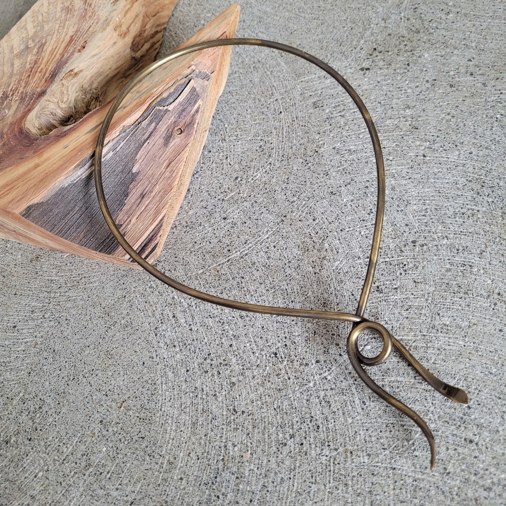 Bisjoux Bronze-Tone Sculptural Collar Necklace